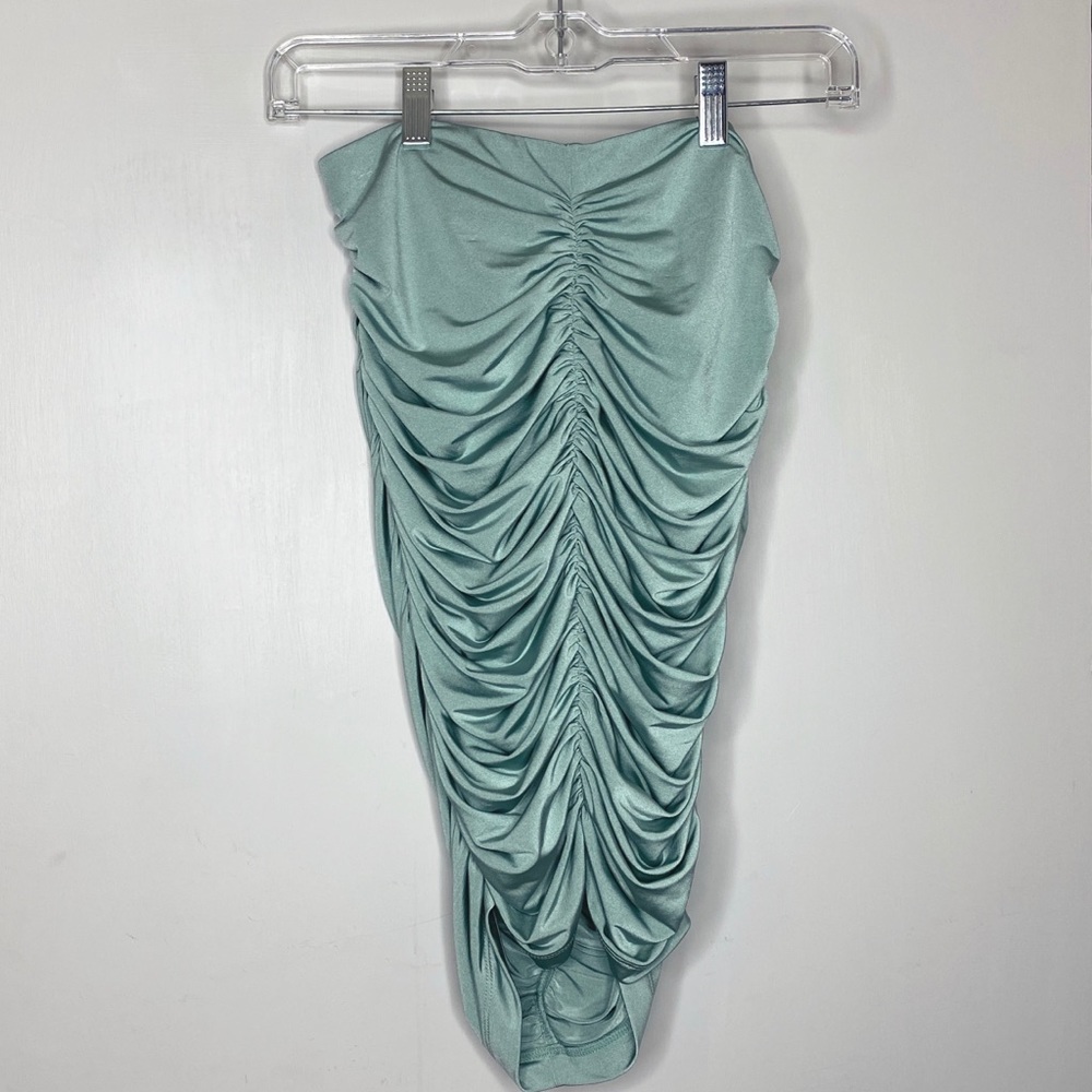 Mint Green Short Ruched Skirt